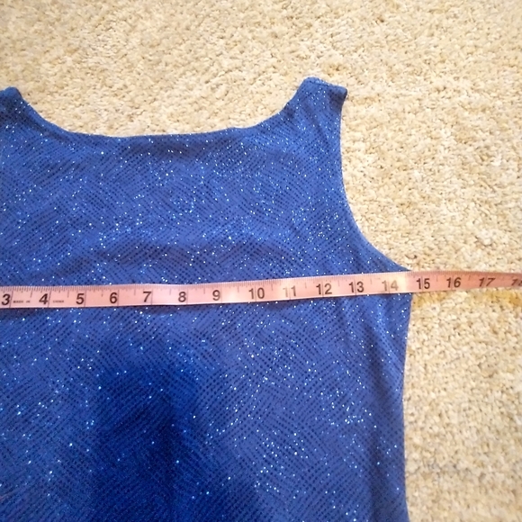 Blue Sparkle Sleeveless Mini Dress - Picture 5 of 6